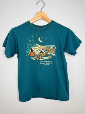 Vintage Grand Canyon Arizona Teal Kids Graphic Tee large 14-16